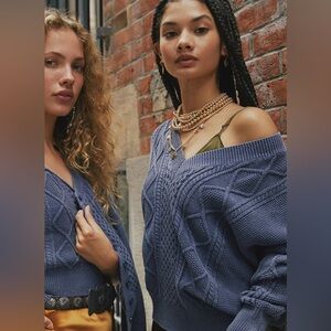 Dannijo Blue Cable Knit Sweater